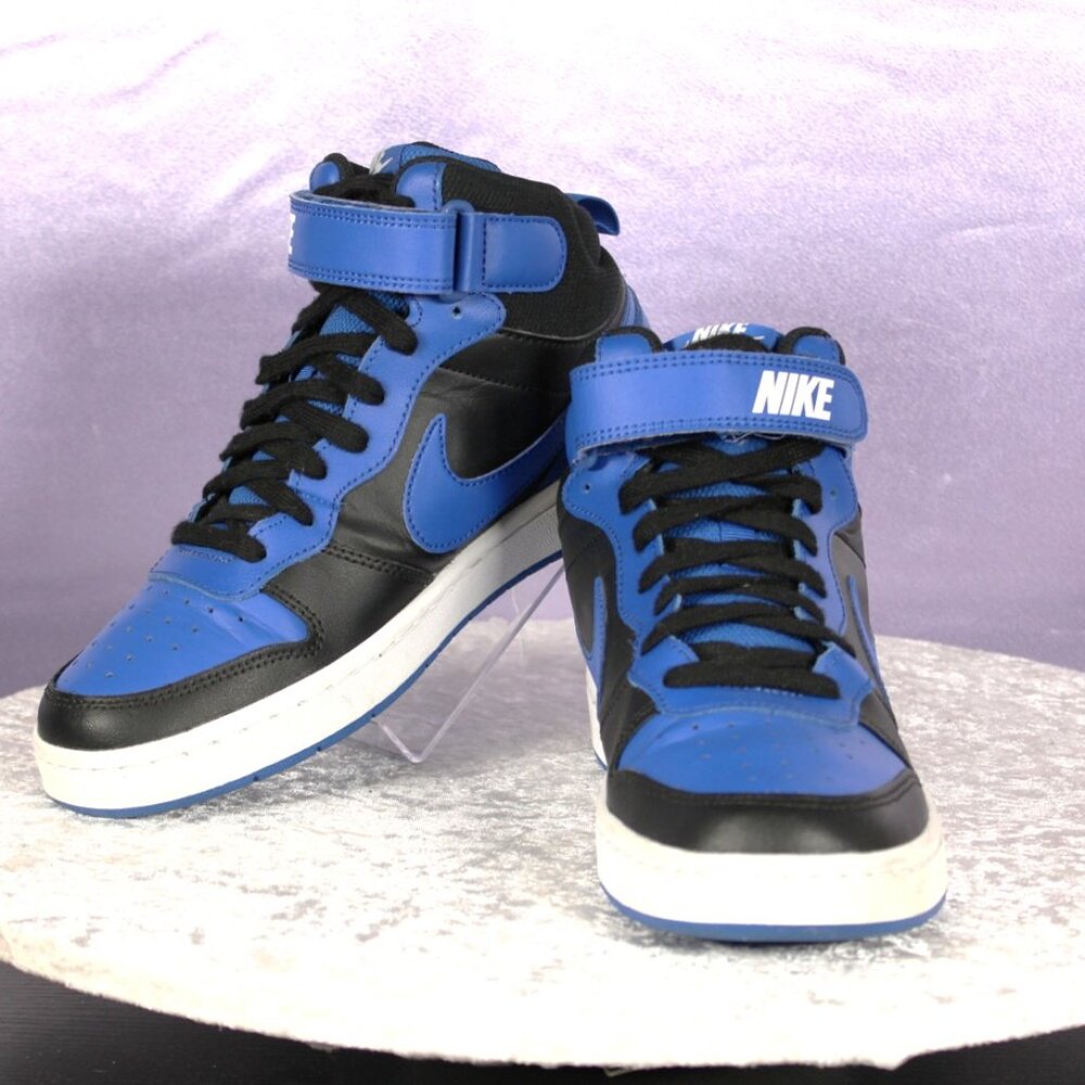 Nike Court Borough Mid 2 GS Black Blue Sneakers Youth 6Y Womens 7.5 DM8872-001